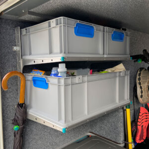 Eurobox im Vollauszug des youRS Regalsystems