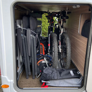 Fahrräder Heckgarage Wohnmobil sicher verstaut Bike Holder System