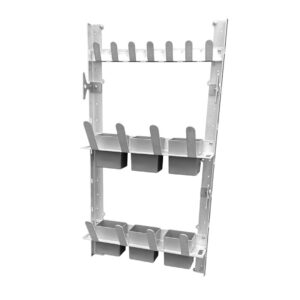 youRS-mini I Türmodul Variante Schuhe – Hakenleiste und Schuhleisten mit Mini-Fächern für Wohnmobiltür von BOBs Garage