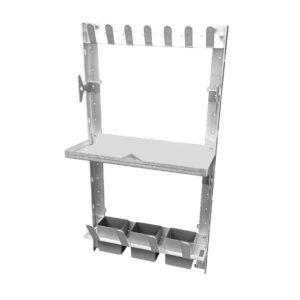 youRS-mini III Türmodul Variante Mix – Kombination aus Ablage, Hakenleiste und Schuhleiste für Camper und Wohnmobil von BOBs Garage