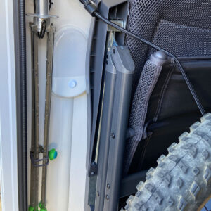 Wäschestern für Wohnmobile platzsparend in der Heckgarage verstaut