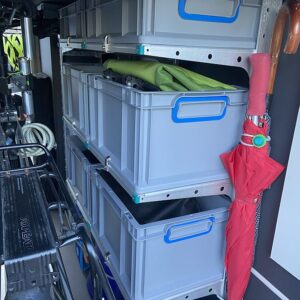 Euroboxen im youRS Regalsystem des Mobilvetta KEA